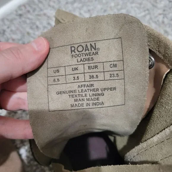 ROAN by Bed Stu Affair Leather Combat Boots US 6.5 Distressed Beige Ankle Bootie